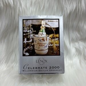 NEW VINTAGE LENOX Y2K 2000 millennium edition Christmas New Years ornament glass